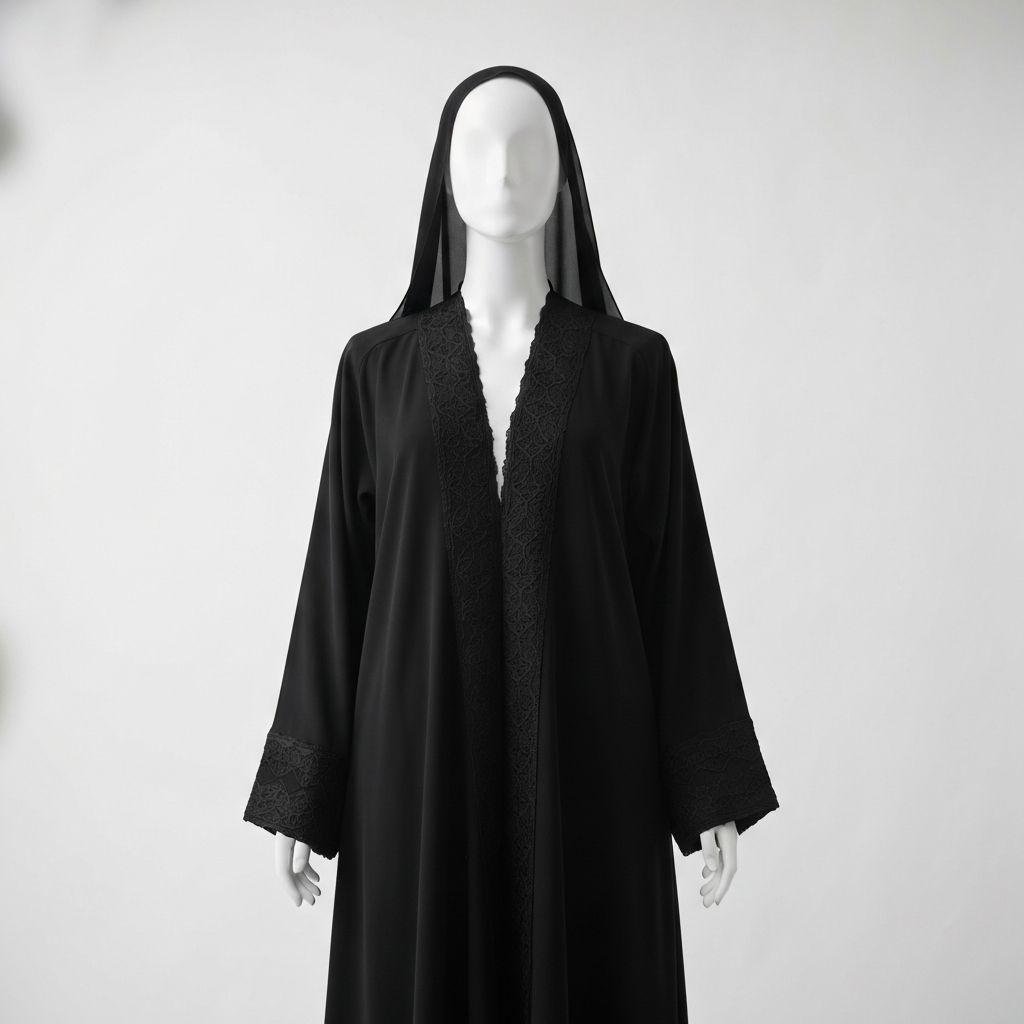 Classic Black Open Abaya